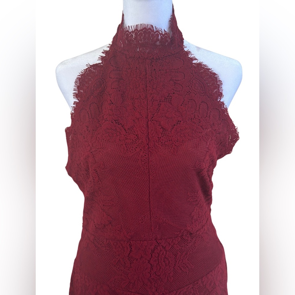 Free People Intimately Red Velvet Open Back Dress - Picture 4 of 7